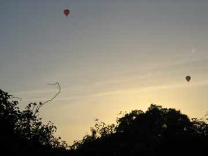 Hot air balloons over the allotments are a frequent sight on mild summer evenings.